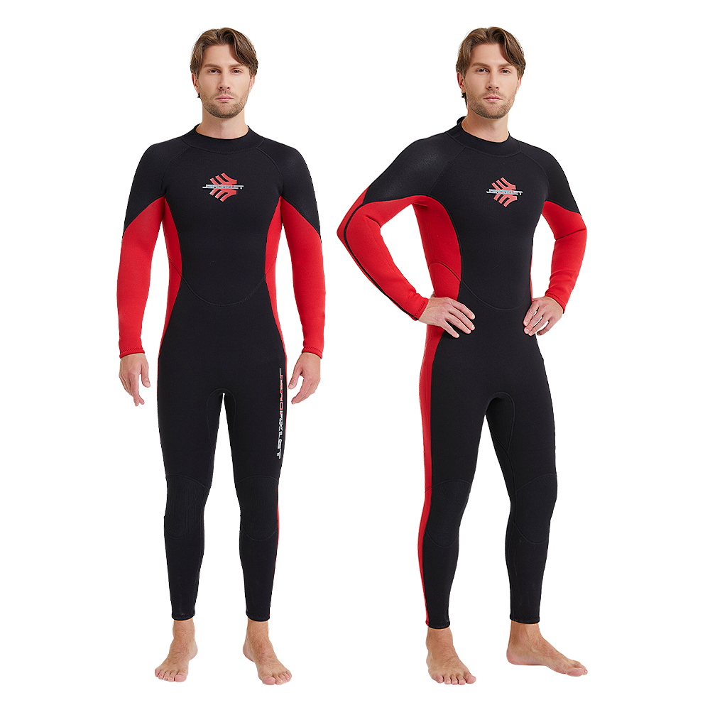 Wetsuit 3Mm Neoprene - メンズ 3 ミリメートルネオプレンシュノーケリングスーツ暖かい抗クラゲ防寒ワンピースバックジッパーウェットスーツ水泳ドリフトサーフィン