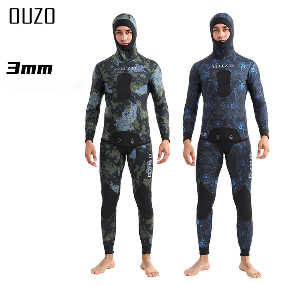 Wetsuit 3Mm Neoprene - 男性用ネオプレンワンピーススキューバダイビングスーツ、spearfishingウェットスーツ、冷水水着、フリージャンプスーツ、カモフラージュ、3mm