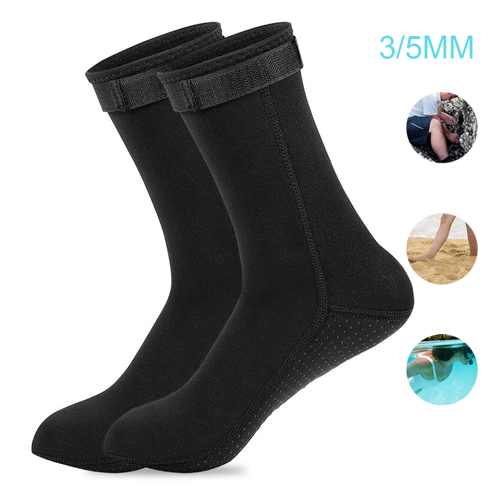 Wetsuit 3Mm Neoprene - 5 ミリメートルネオプレン靴下 3 ミリメートルウェットスーツ靴ノンスリップサーフ水泳フィン靴下弾性ビーチブーツシュノーケリングダイビング用暖かい靴下