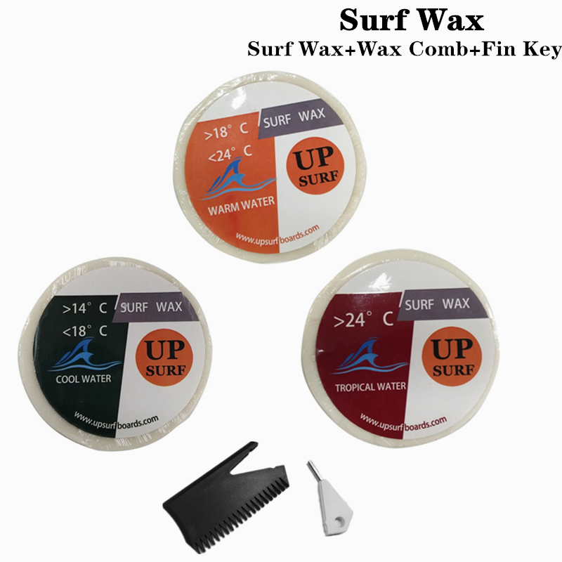 Surfboard Wax Tropical - サーフワックスとフィンキーツール、ワックス除去コーム、クール＆ウォーム、トロピカルウォーター対応、高品質、滑り止め、ユニバーサルサーフボードワックス