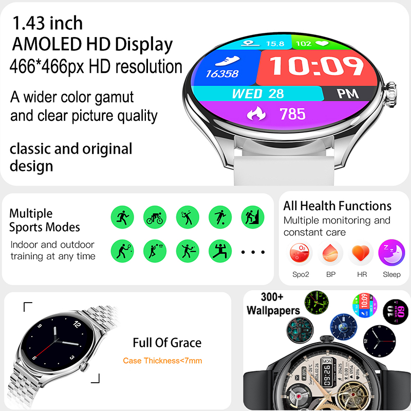 新型超薄型スマートウォッチ メンズ AMOLED 3Dスクリ - Aquatic Sports Performance のレビューと価格