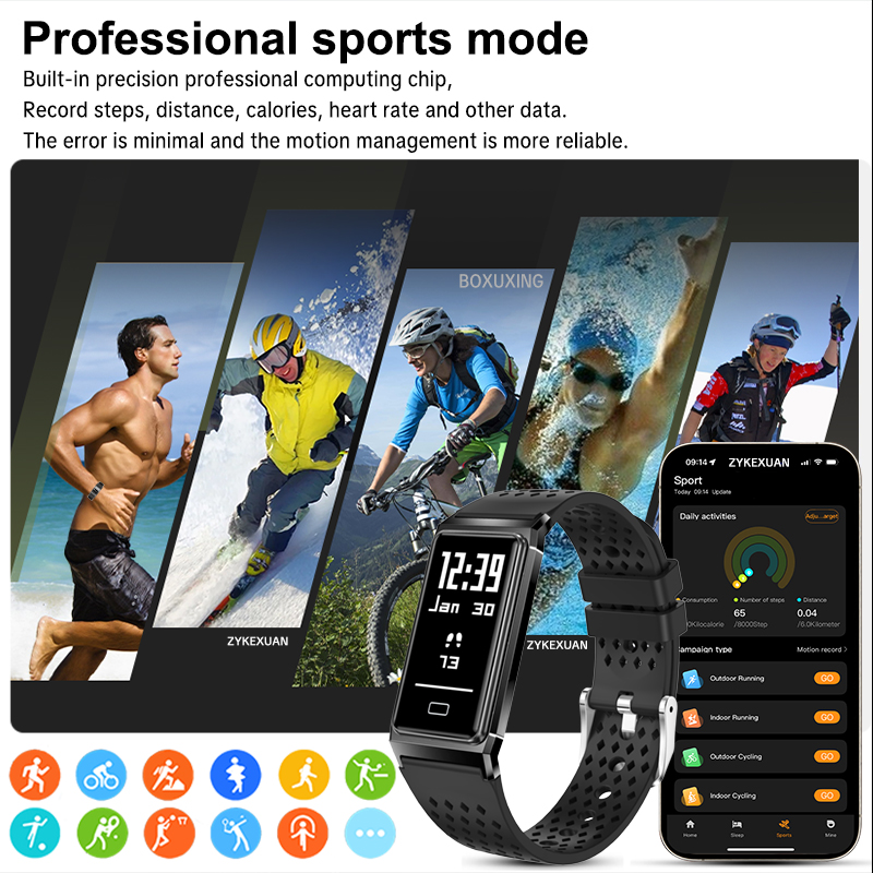新しいフィットネストラッカースマートブレスレット健康モニター - Aquatic Sports Performance のレビューと価格